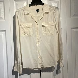 J. Crew silk cream blouse size medium